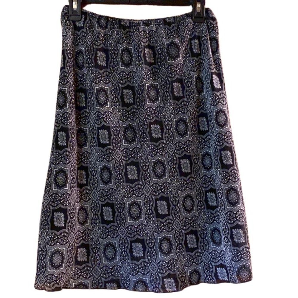 Body Central Sheer Geometric Print A Line Knee Length Skirt Size Small